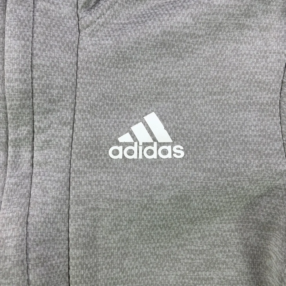 Adidas Climawarm Full Zip Hoodie Mens Small Gray Textured Knit Athletic Jacket